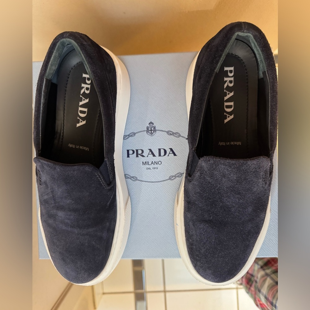 Prada Suede Slip-On Sneaker